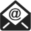 Black and white email icon - contact LOCS via email