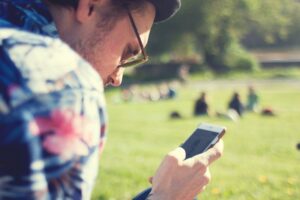 Young man with cell phone